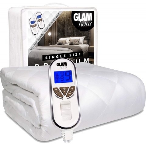 Glamhaus Single Luxury Quilted Fitted Electric Blanket Thumbnail