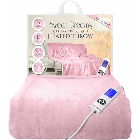 Sweet Dreams Electric Heated Pink Throw