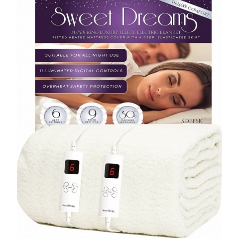Sweet Dreams Fully Fitted Super King Fleece Electric Blanket